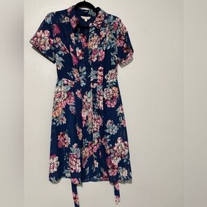 Nanette Lepore Blue Floral Midi Dress